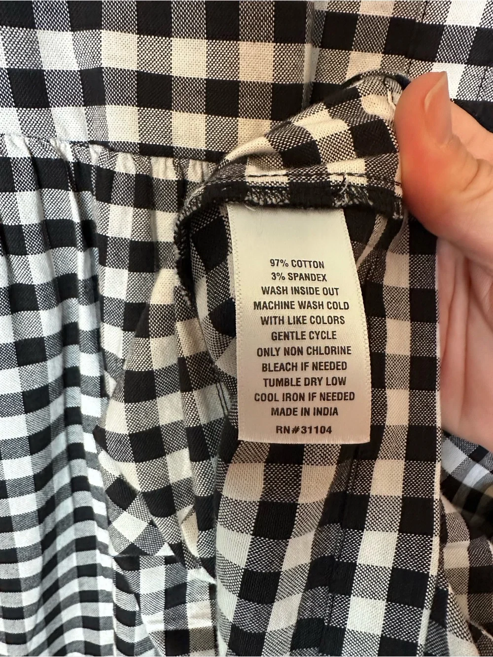 Crown and Ivy Black and White Gingham Shirt Dress with Pockets- size XS - Picture 12 of 12